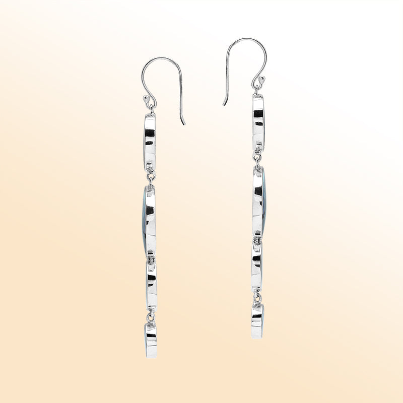 Sterling Silver Abalone Shell Cascade Circle Earrings For Boutique Jewelry Collections