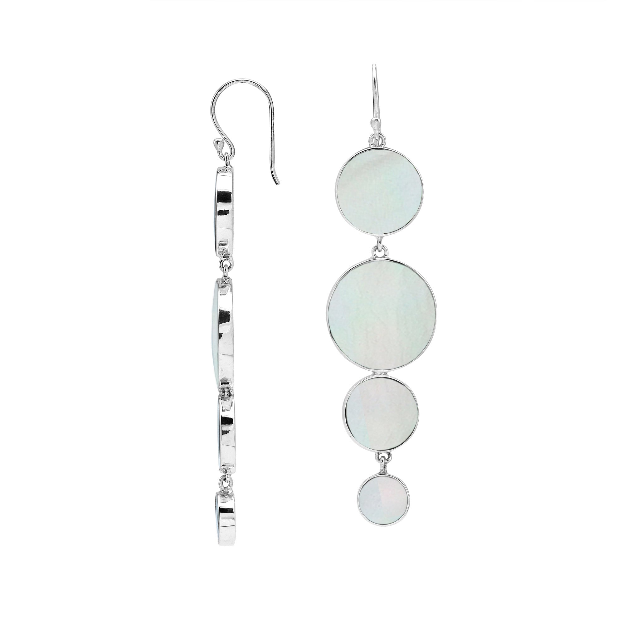 AE-1227-MOP Sterling Silver Earring With Mother Of Pearl