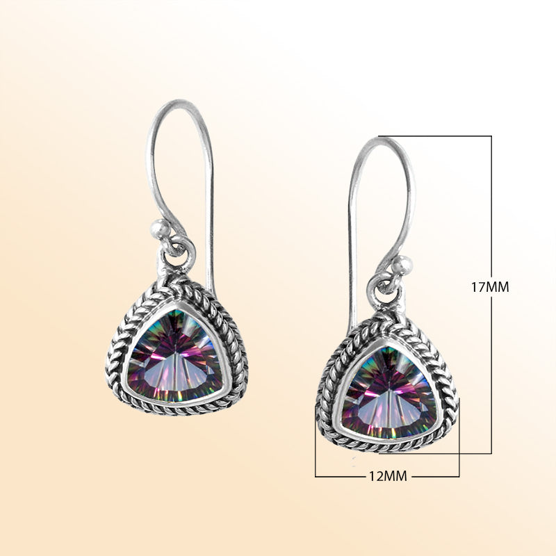 Mystic Quartz rope-frame Sterling Silver earrings