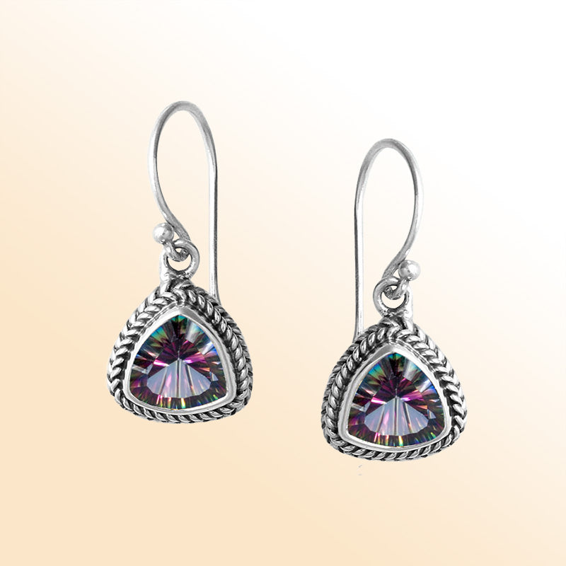 Mystic Quartz rope-frame Sterling Silver earrings