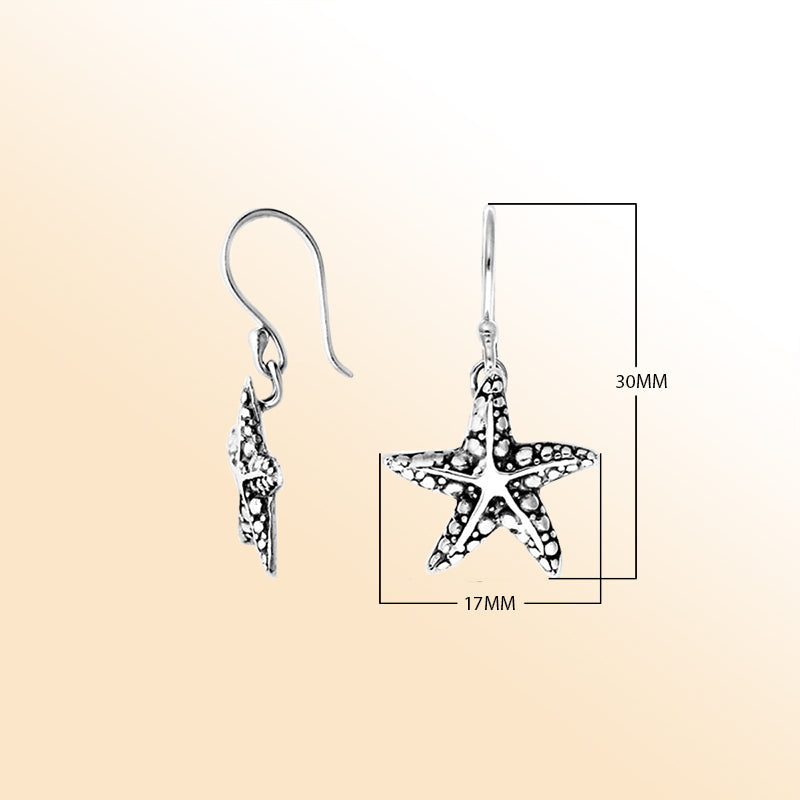 Sterling Silver artistic starfish earrings