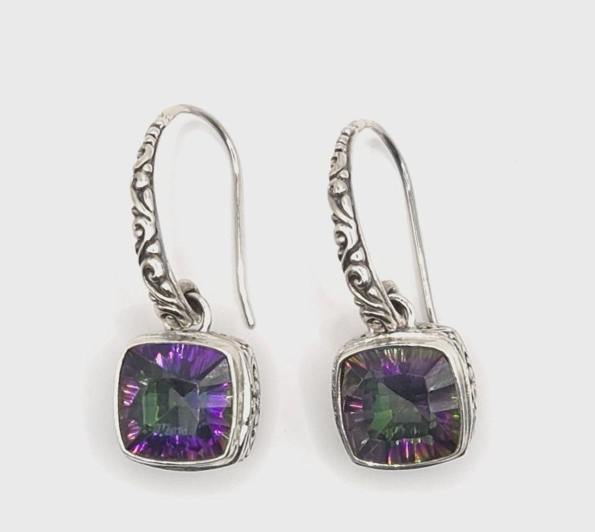 AE-6130-MT Sterling Silver Earring With Mystic Quartz