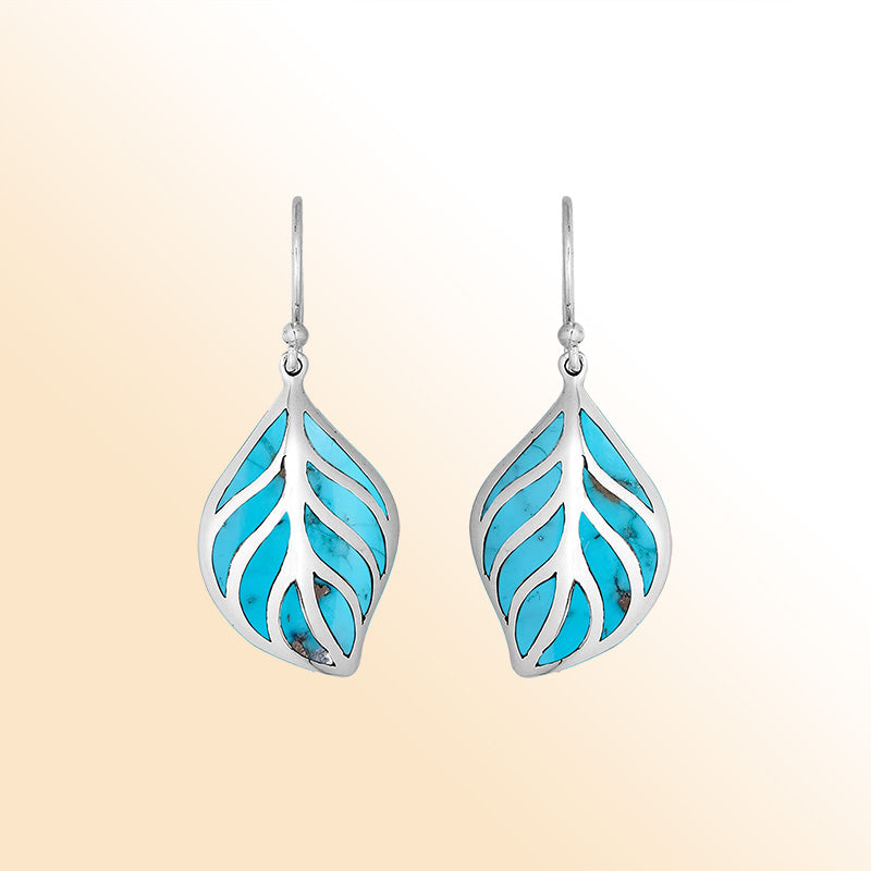 AE-6252-TQ Sterling Silver Earring With Turquoise Jewelry Bali Designs Inc 