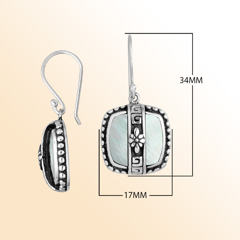 AE-6263-MOP Sterling Silver Earring With Mother Of Pearl Jewelry Bali Designs Inc 