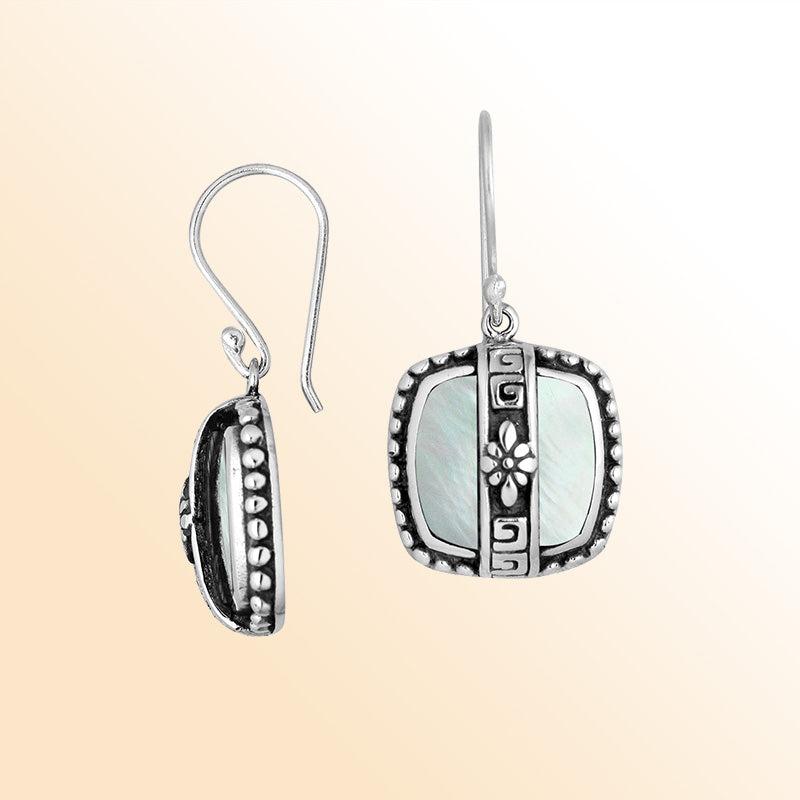 AE-6263-MOP Sterling Silver Earring With Mother Of Pearl Jewelry Bali Designs Inc 