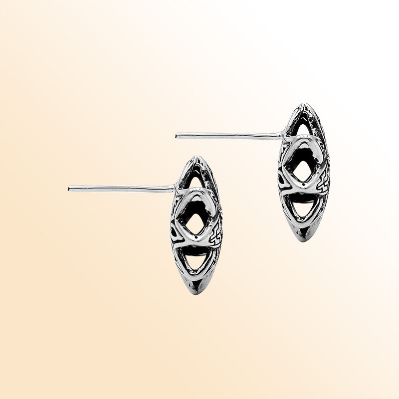 Sterling Silver Celestial Bloom Star Stud Earrings With Balinese Artistic Detailing