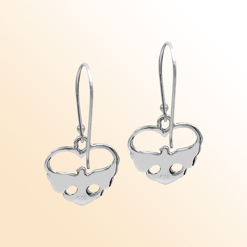 Sterling Silver Curved Heartleaf Artisan Elegance Hook Earrings With Polished Finish And Balinese Craftsmanship