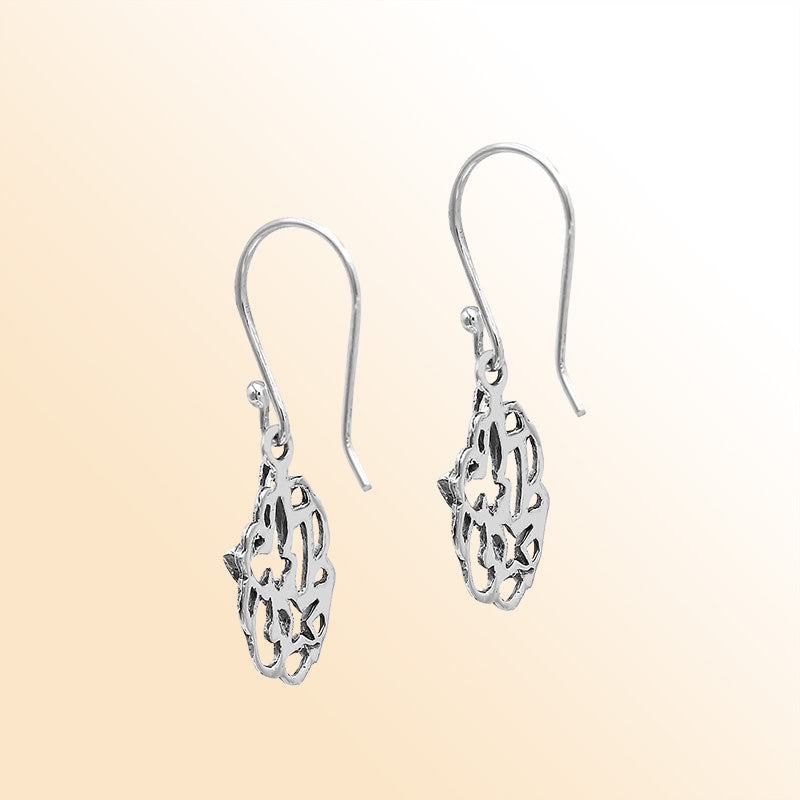 Sterling Silver Marquise Flow Polished Dangle Earrings Handcrafted In Bali