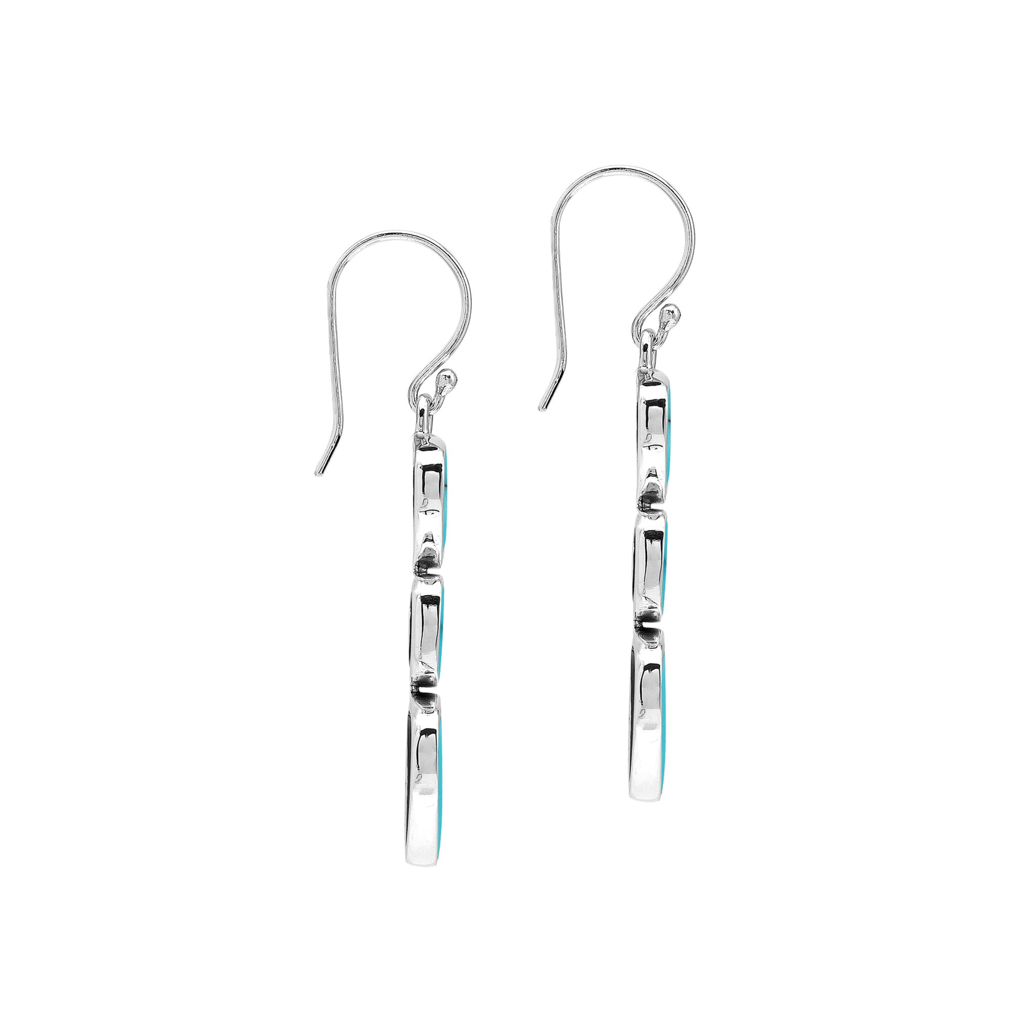 AE-6346-TQ Sterling Silver Earring With Turquoise Shell