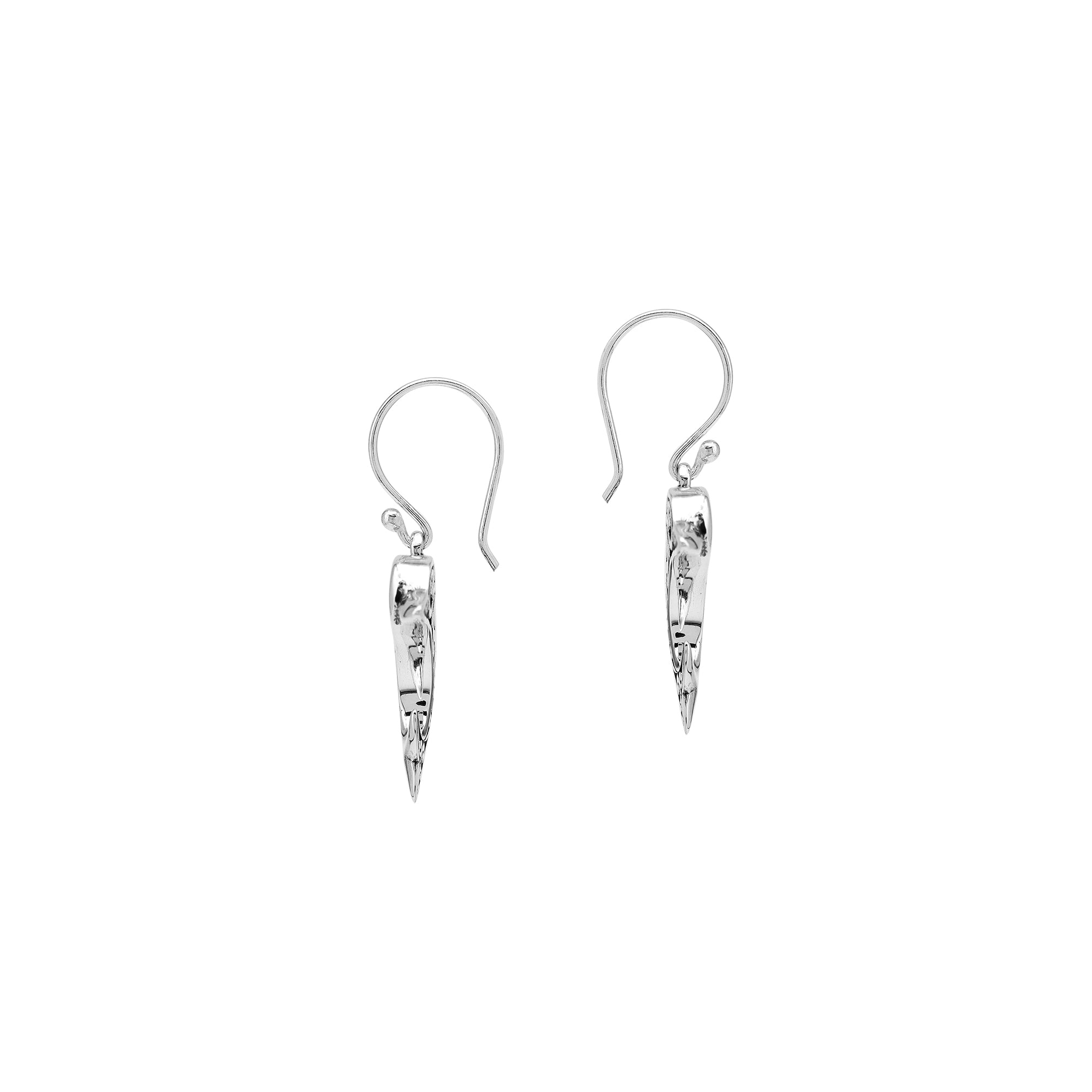 AE-6354-TQ Sterling Silver Dolphin Shape Earring With Turquoise Shell