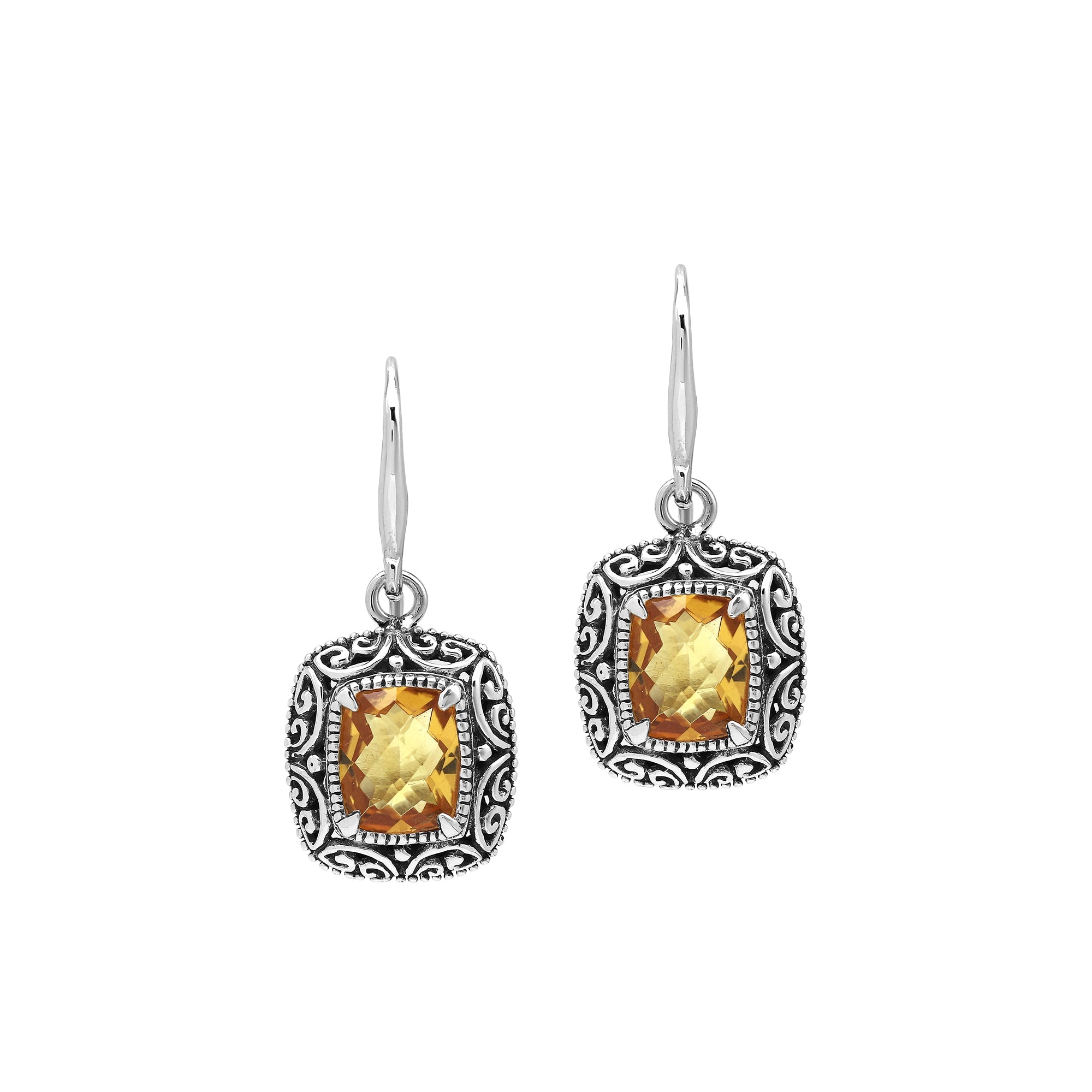AE-8101-CT Sterling Silver Earring With Citrine Q.