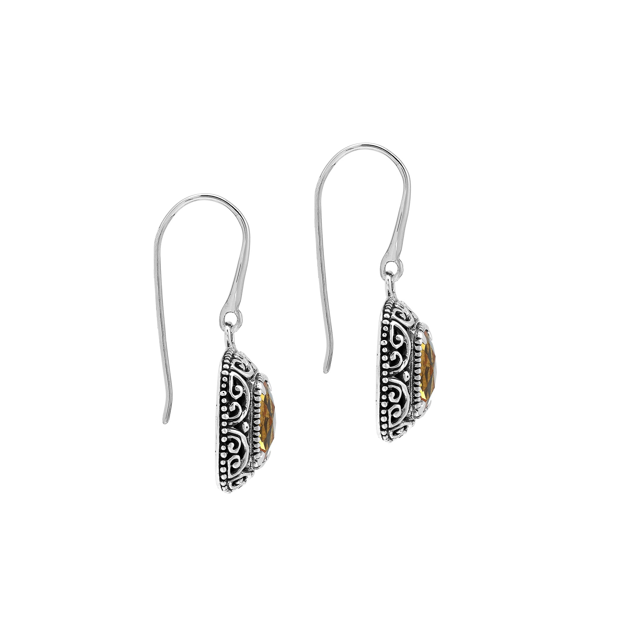 AE-8101-CT Sterling Silver Earring With Citrine Q.