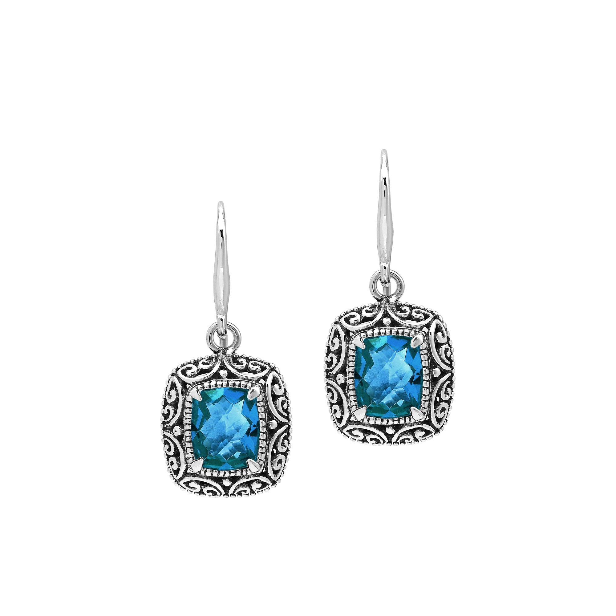 AE-8101-LBT Sterling Silver Earring With London Blue Topaz Q.