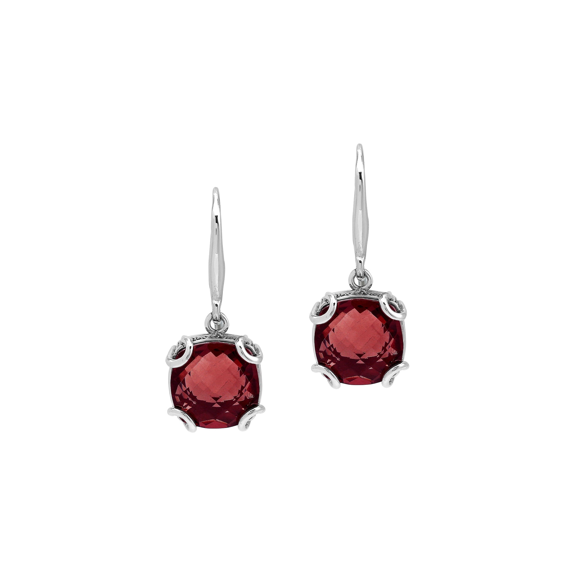 AE-8102-GA Sterling Silver Earring With Garnet Q.