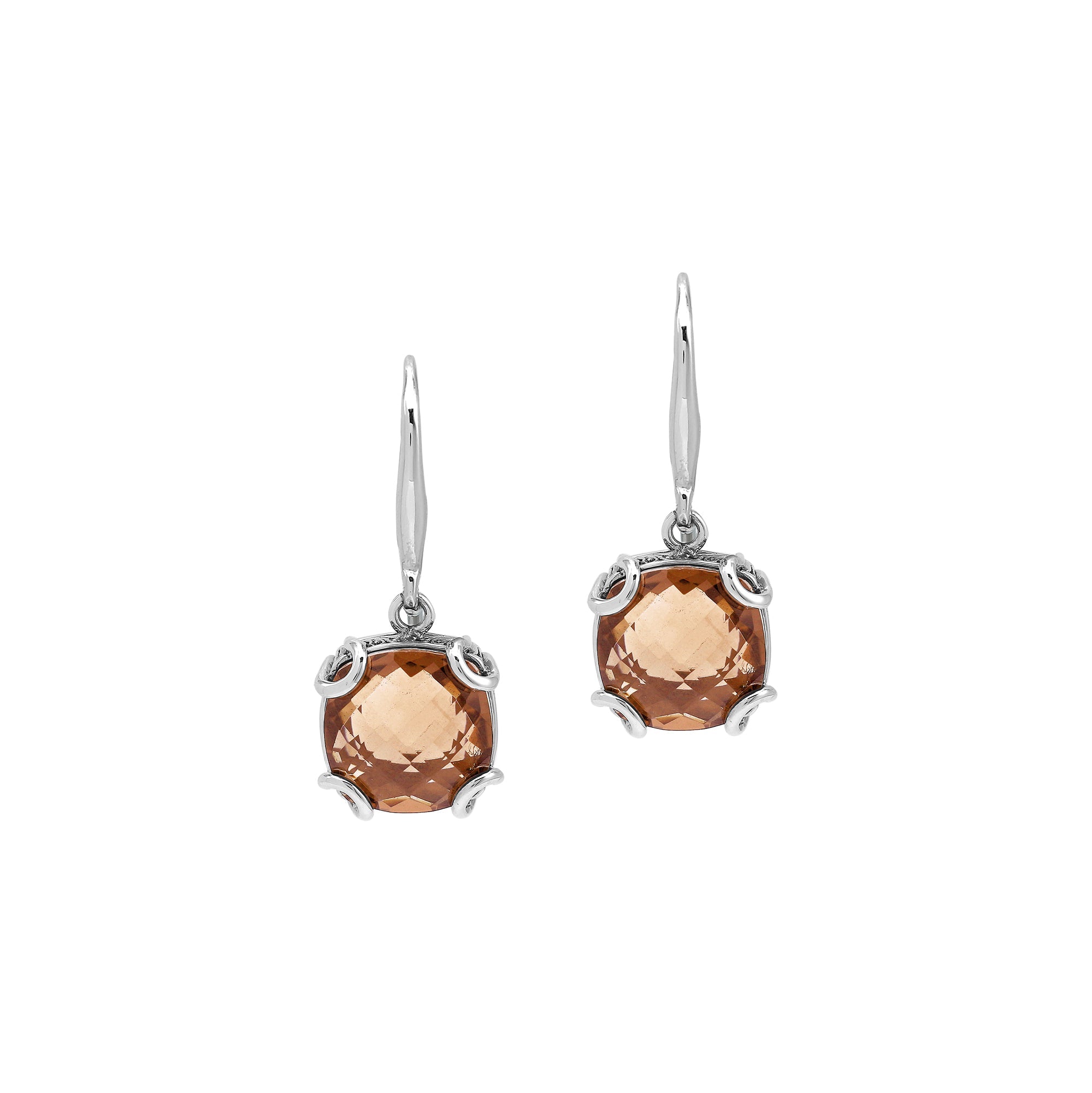 AE-8102-MO Sterling Silver Earring With Morganite Q.