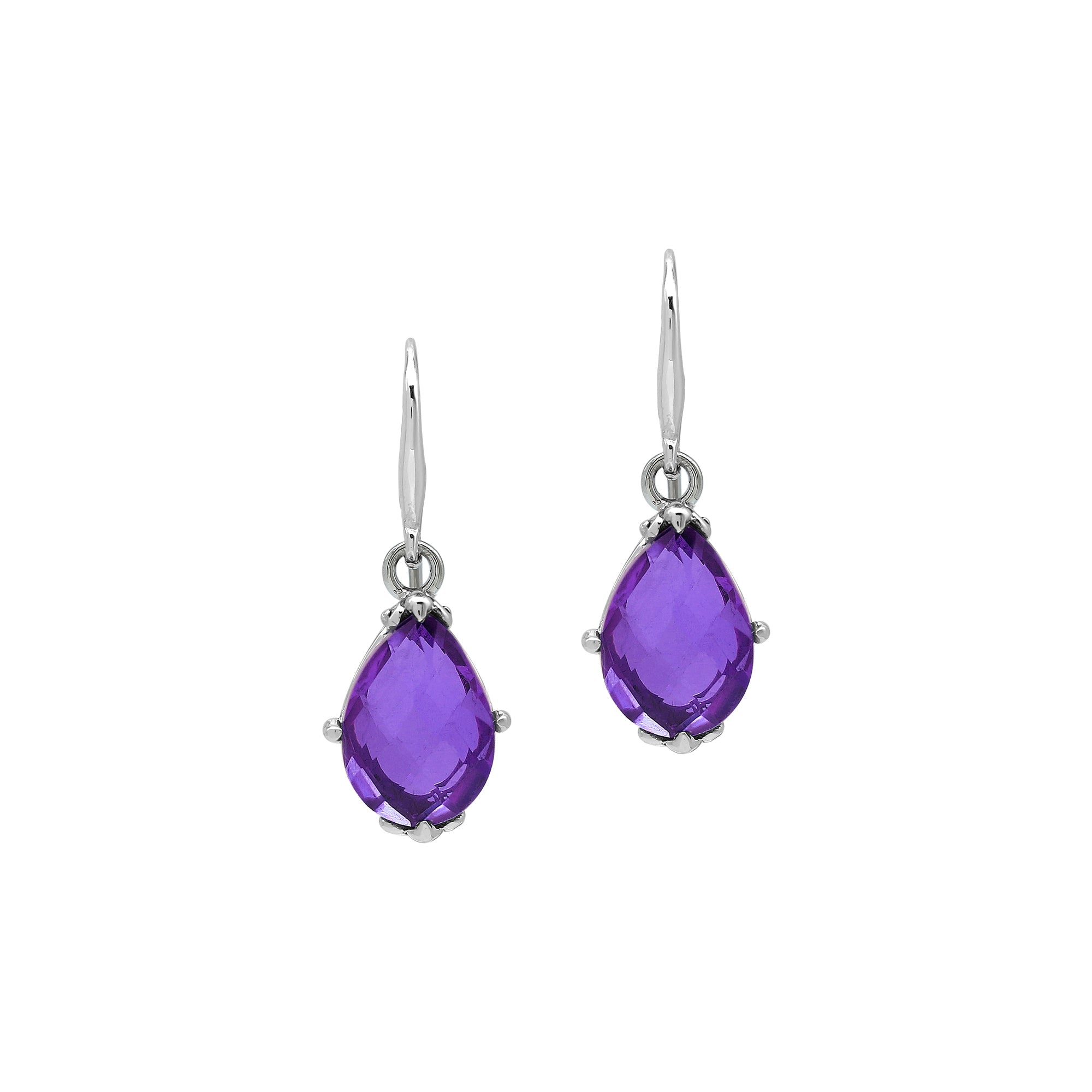 AE-8103-AM Sterling Silver Earring With Amethyst Q.