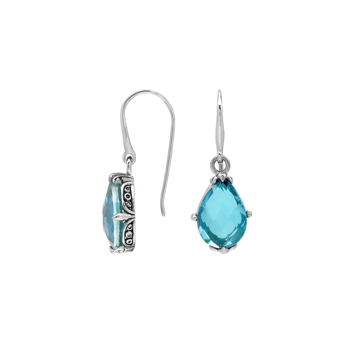 AE-8103-BT Sterling Silver Earring With Blue Topaz Q.
