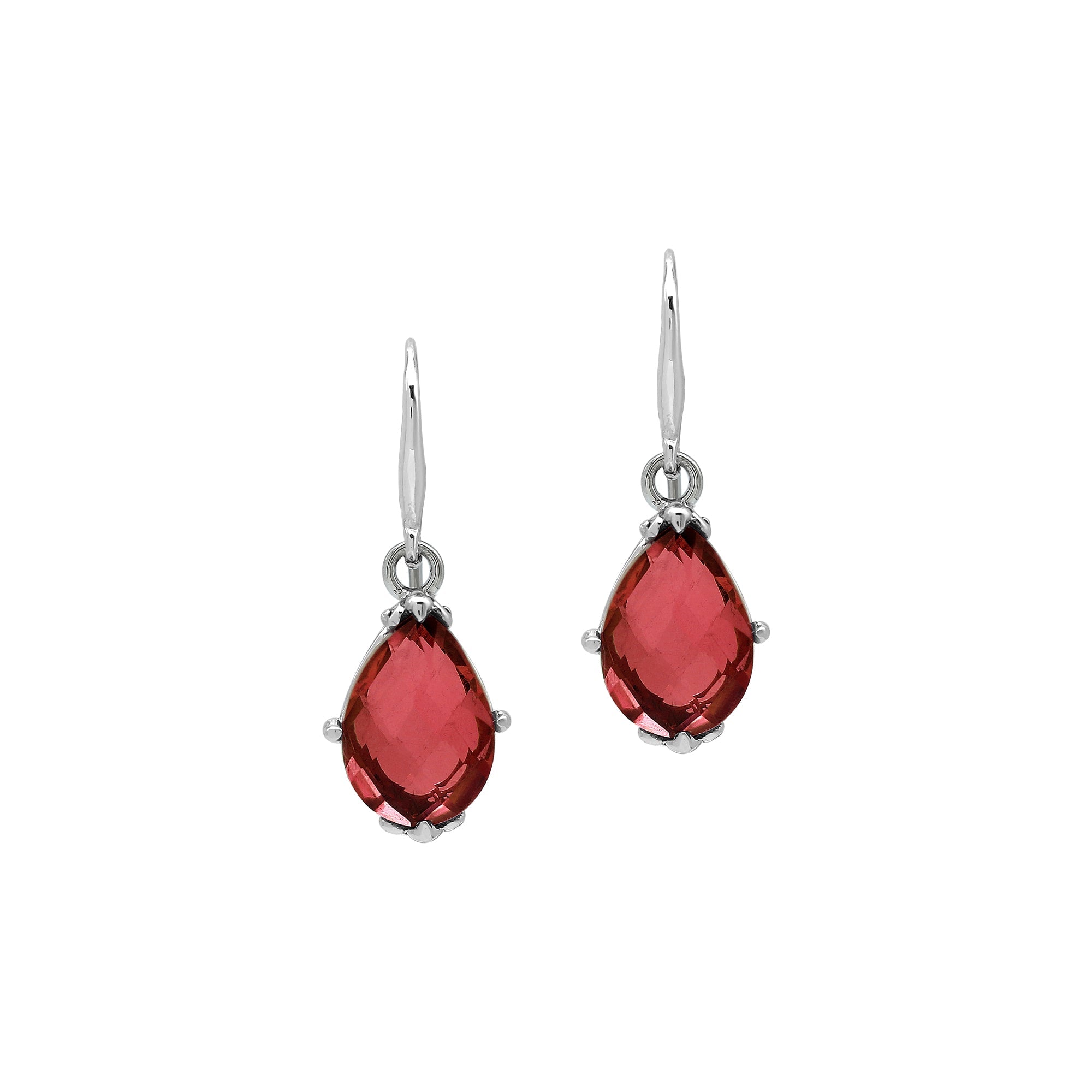 AE-8103-GA Sterling Silver Earring With Garnet Q.