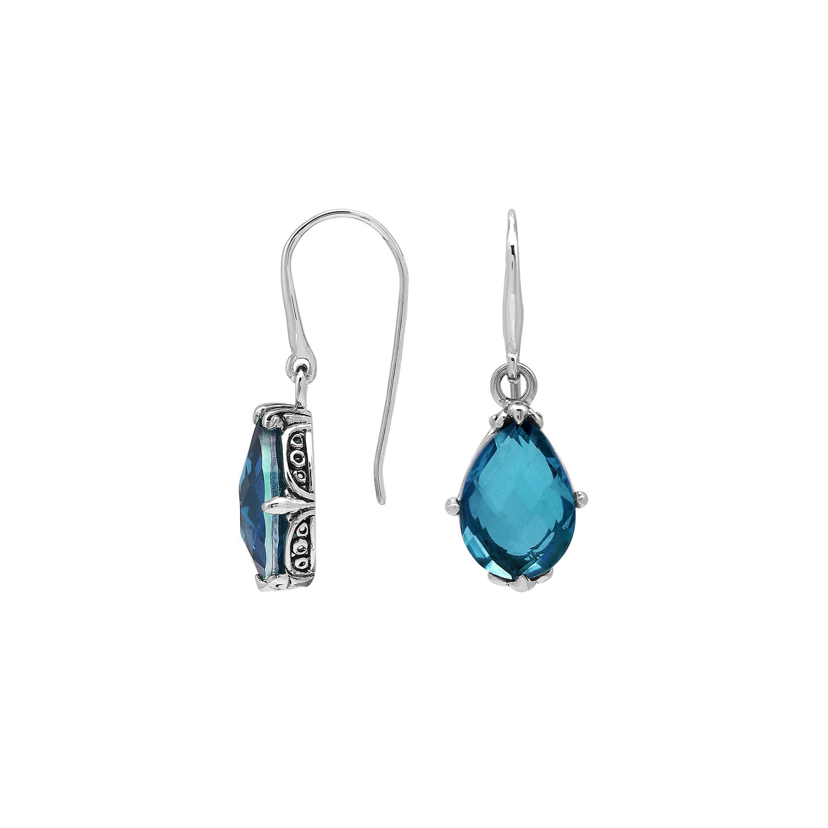 AE-8103-LBT Sterling Silver Earring With London Blue Topaz Q.