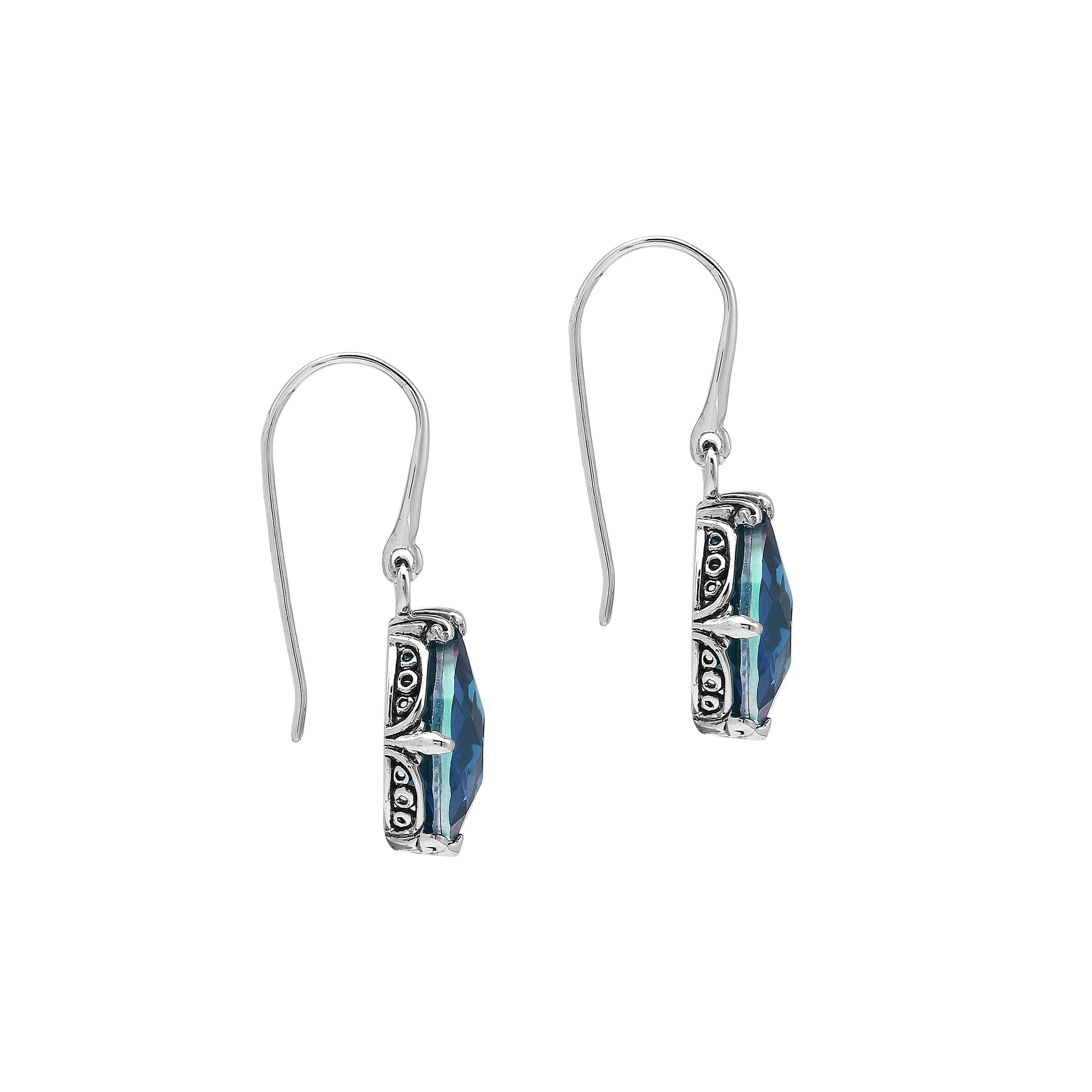 AE-8103-LBT Sterling Silver Earring With London Blue Topaz Q.