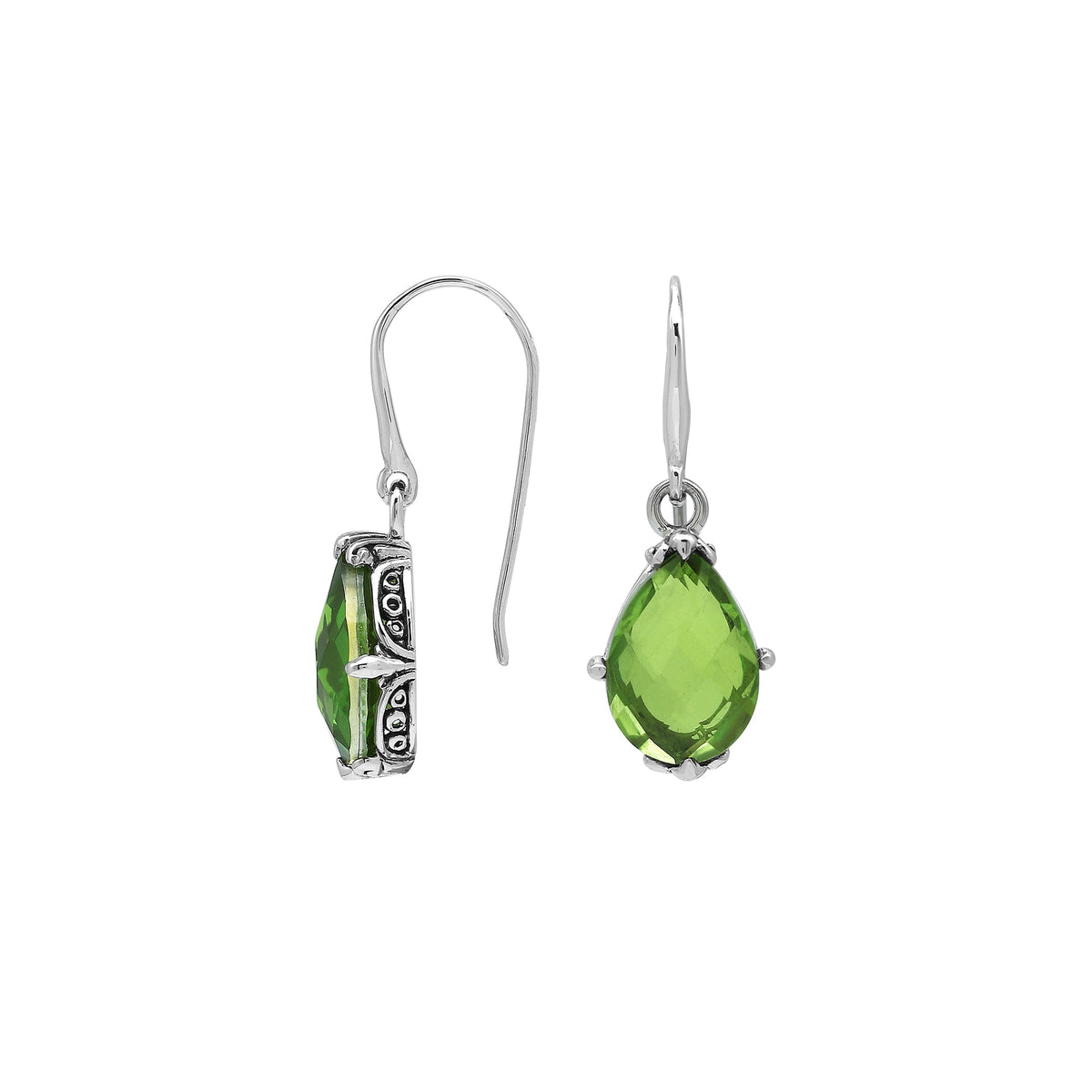 AE-8103-PR Sterling Silver Earring With Peridot Q.
