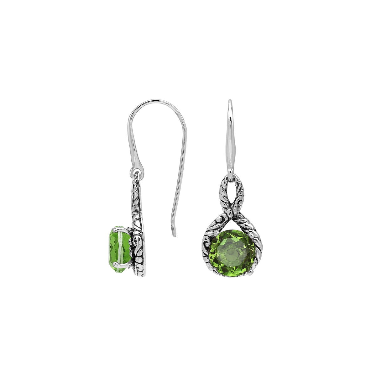 AE-8104-PR Sterling Silver Earring With Peridot Q.