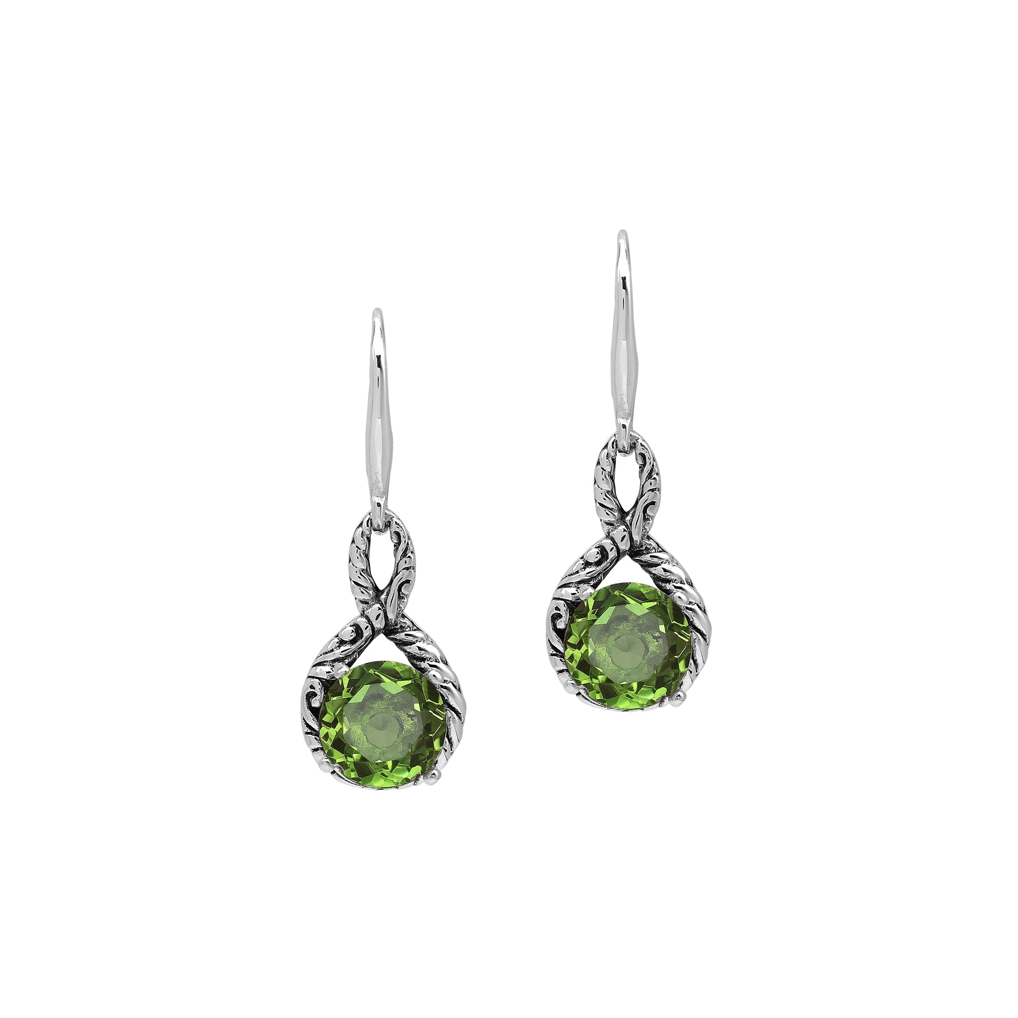 AE-8104-PR Sterling Silver Earring With Peridot Q.