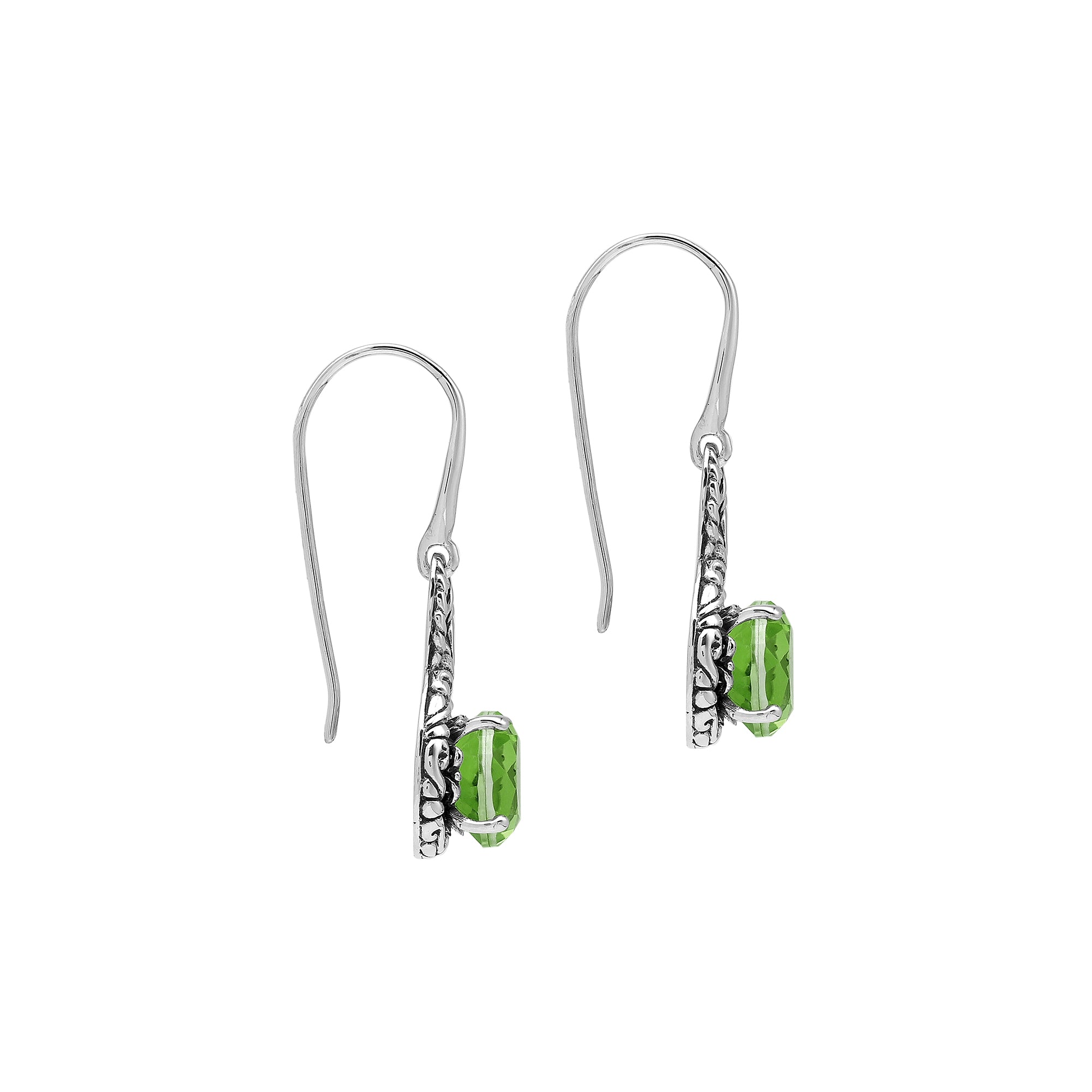 AE-8104-PR Sterling Silver Earring With Peridot Q.