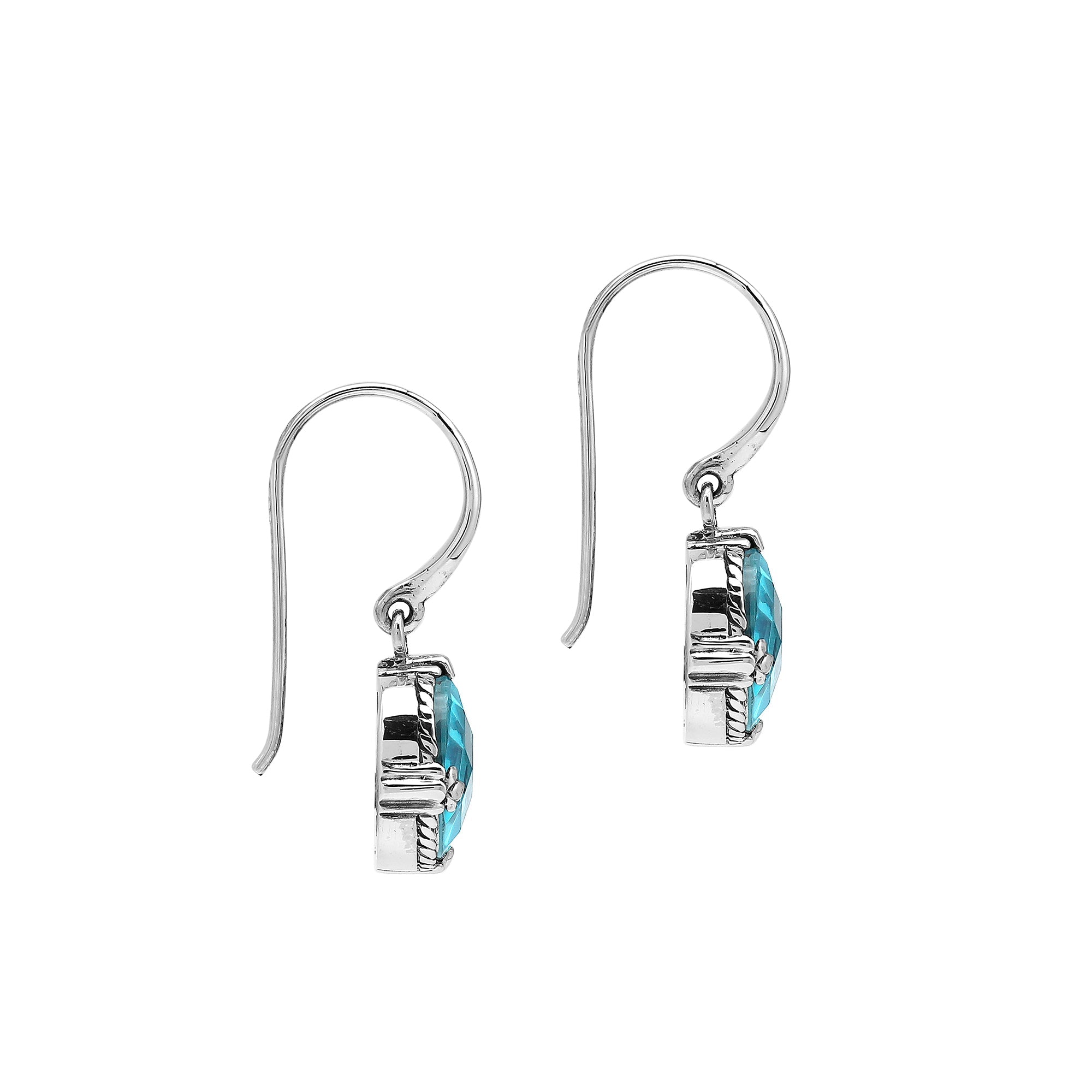 AE-8105-BT Sterling Silver Earring With Blue Topaz Q.