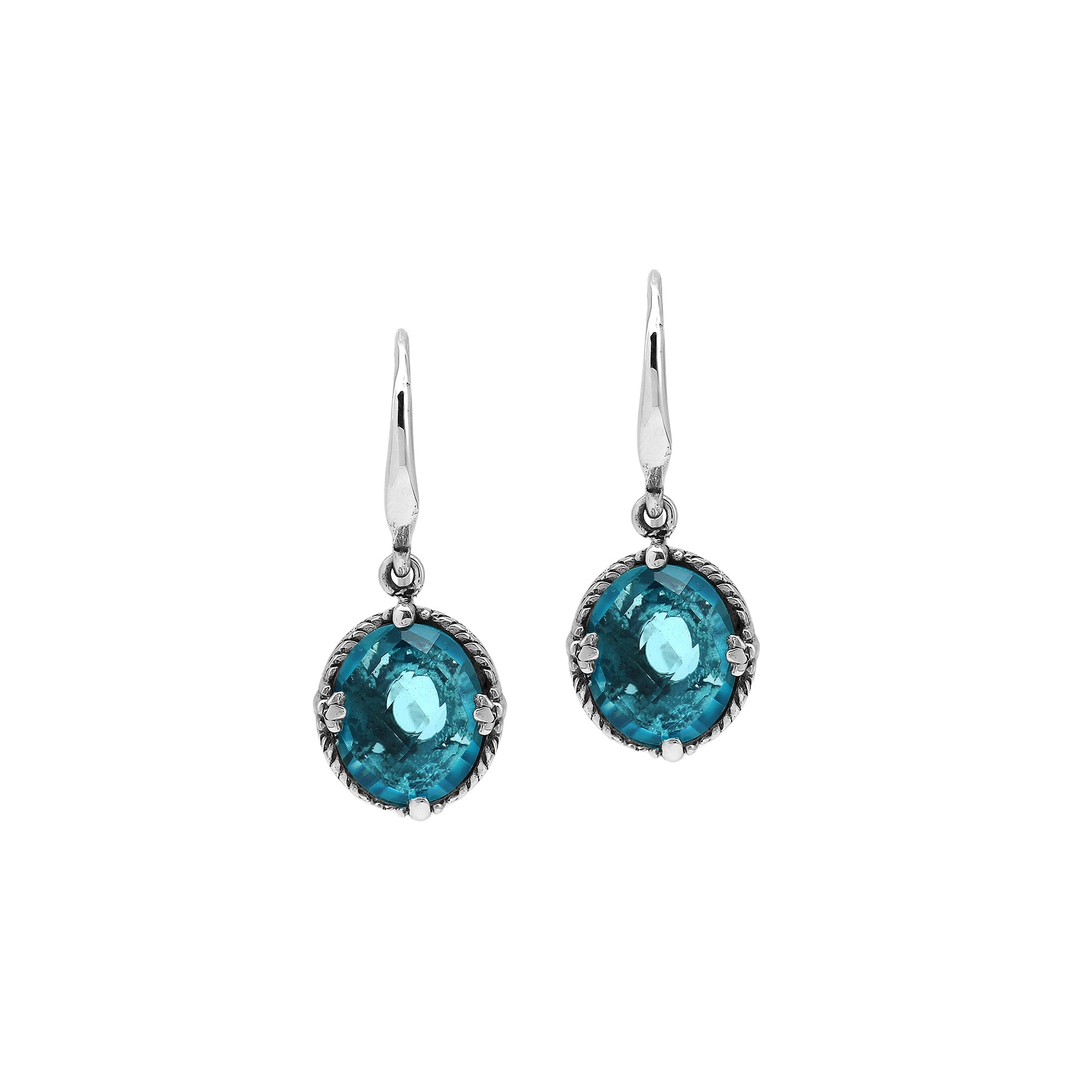 AE-8105-LBT Sterling Silver Earring With London Blue Topaz Q.