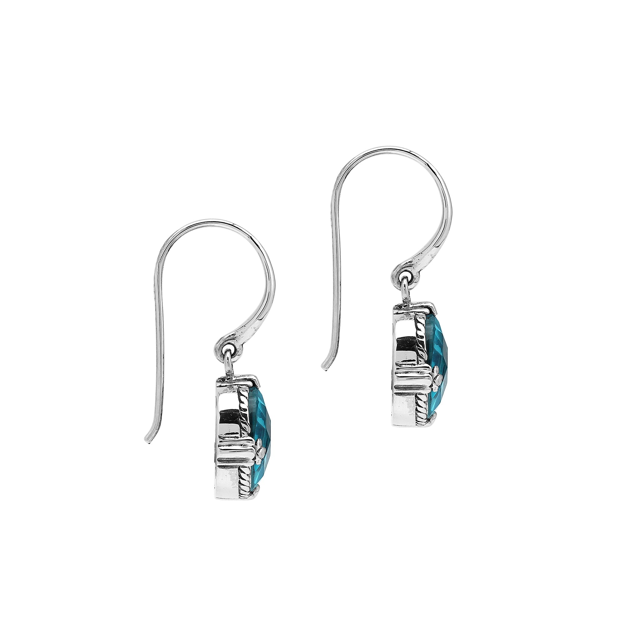 AE-8105-LBT Sterling Silver Earring With London Blue Topaz Q.