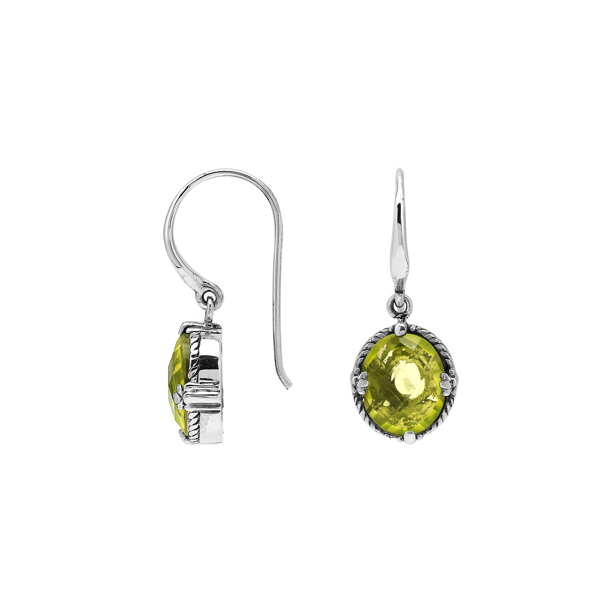 AE-8105-LQ Sterling Silver Earring With Lemon Quartz