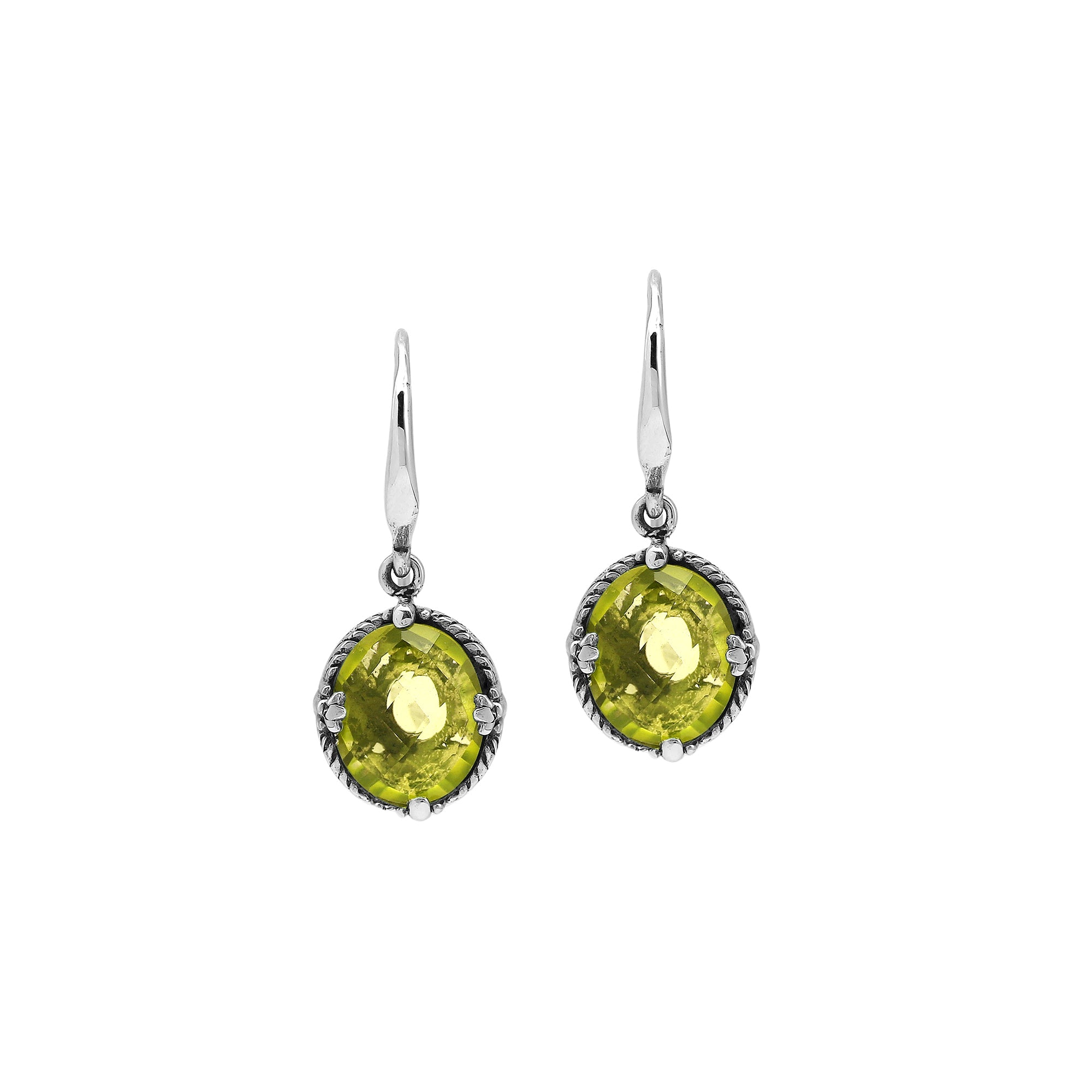 AE-8105-LQ Sterling Silver Earring With Lemon Quartz