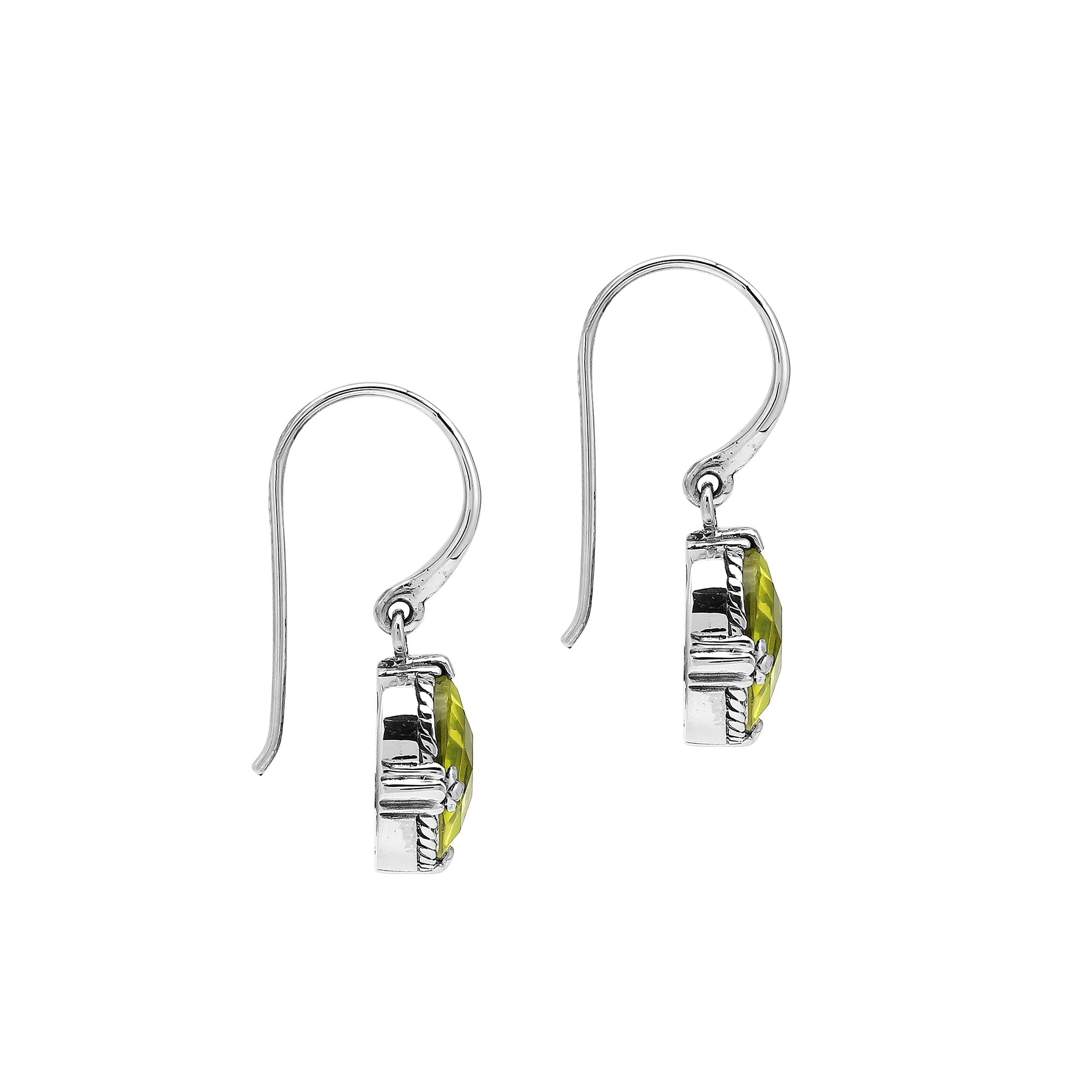 AE-8105-LQ Sterling Silver Earring With Lemon Quartz