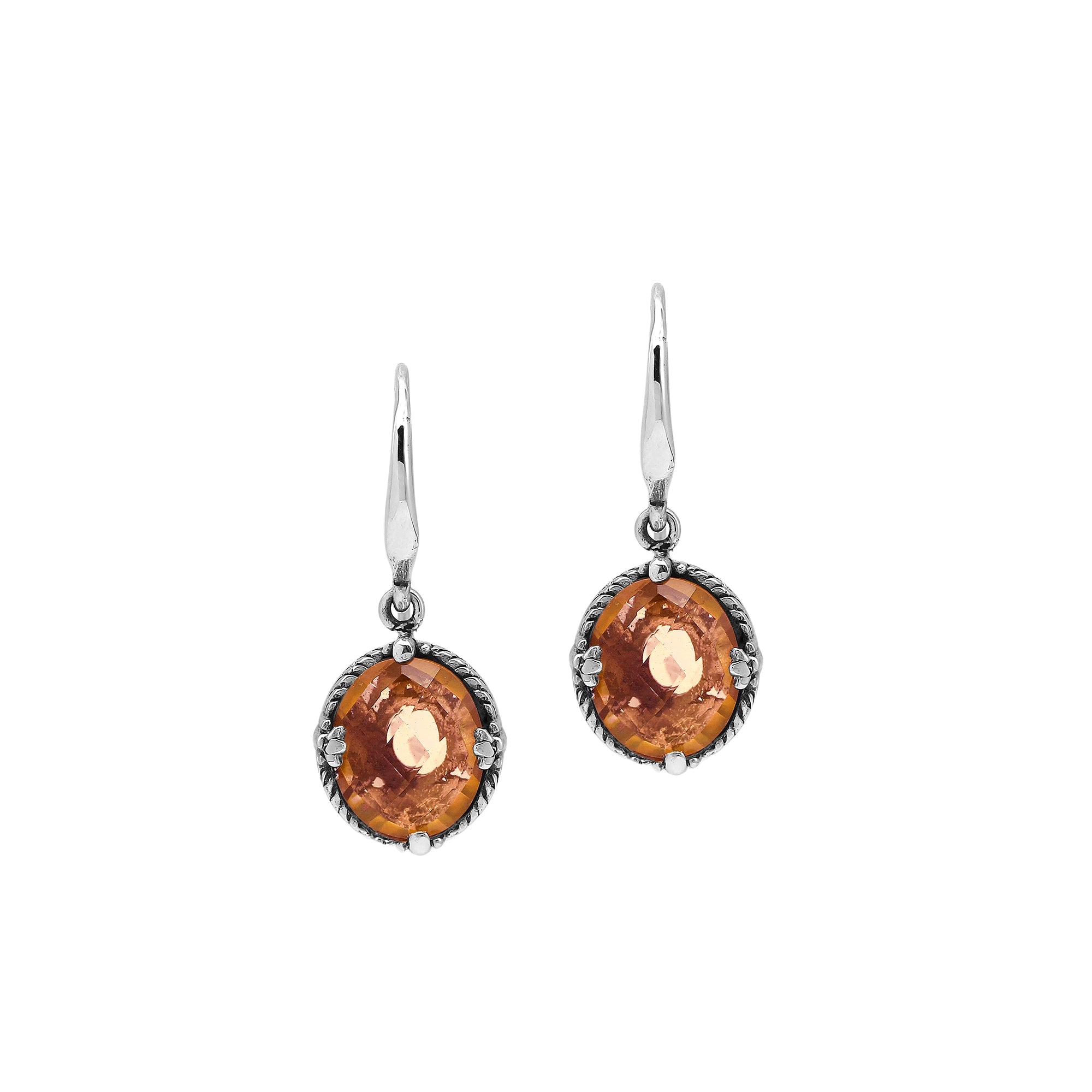 AE-8105-MO Sterling Silver Earring With Morganite Q.