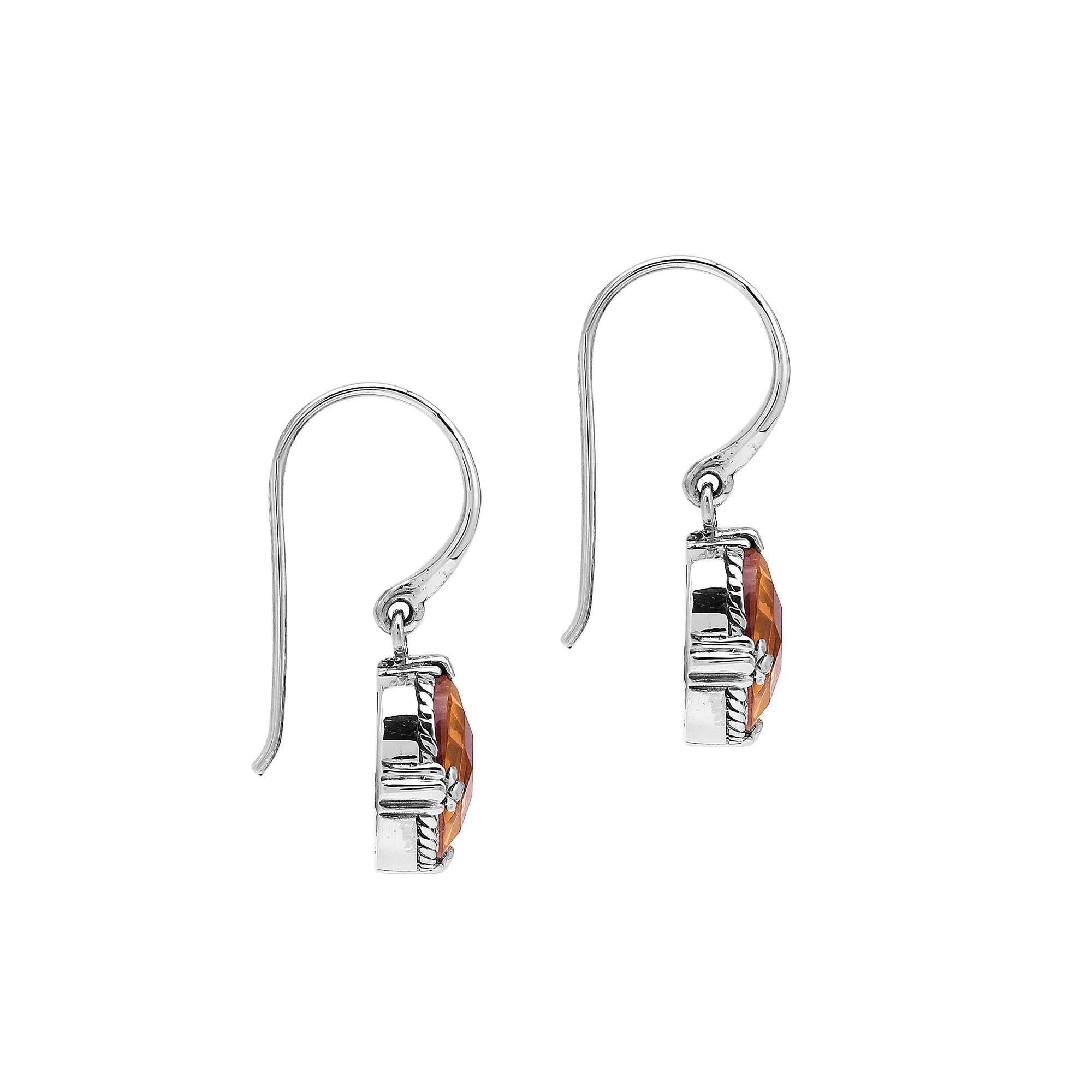 AE-8105-MO Sterling Silver Earring With Morganite Q.