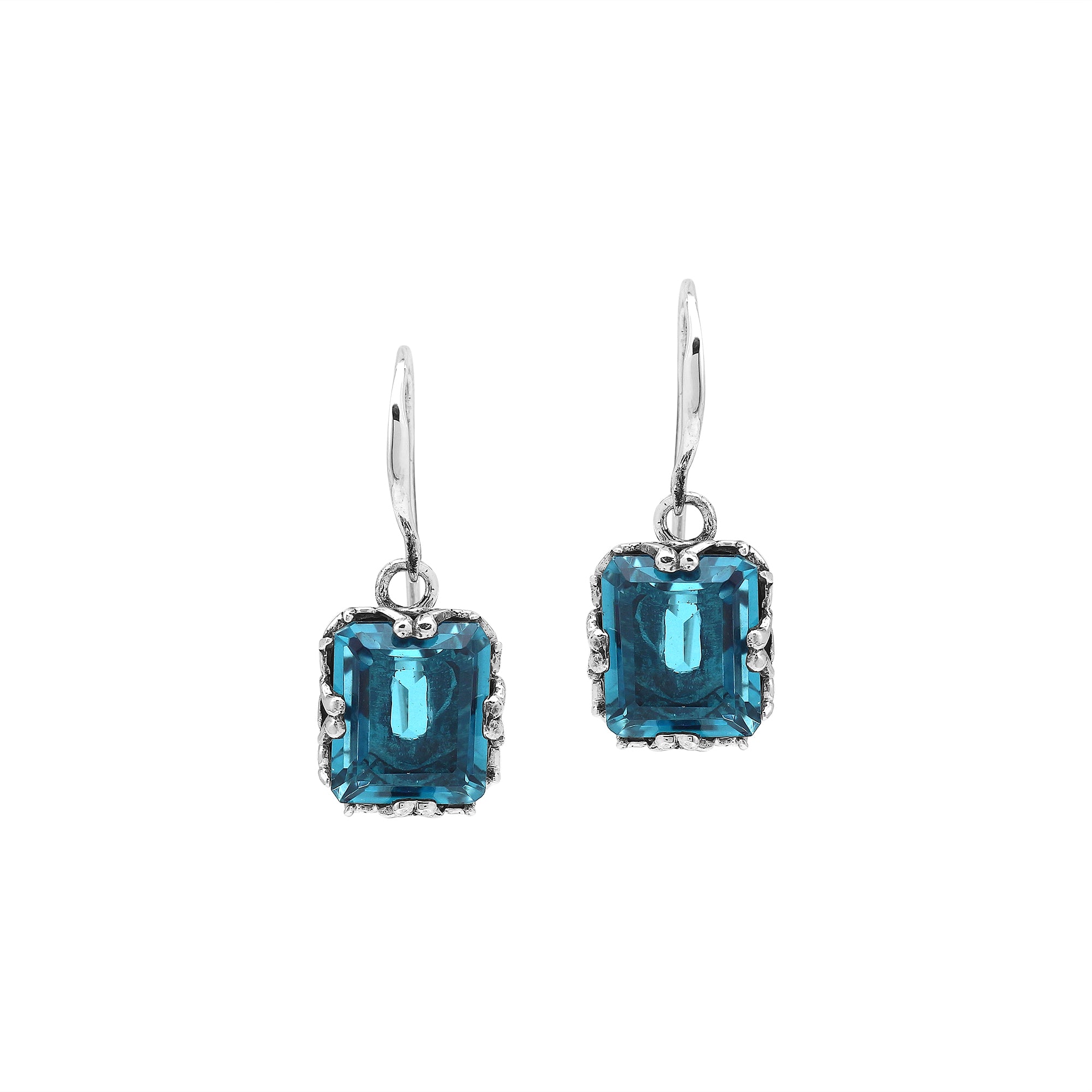 AE-8106-LBT Sterling Silver Earring With London Blue Topaz Q.