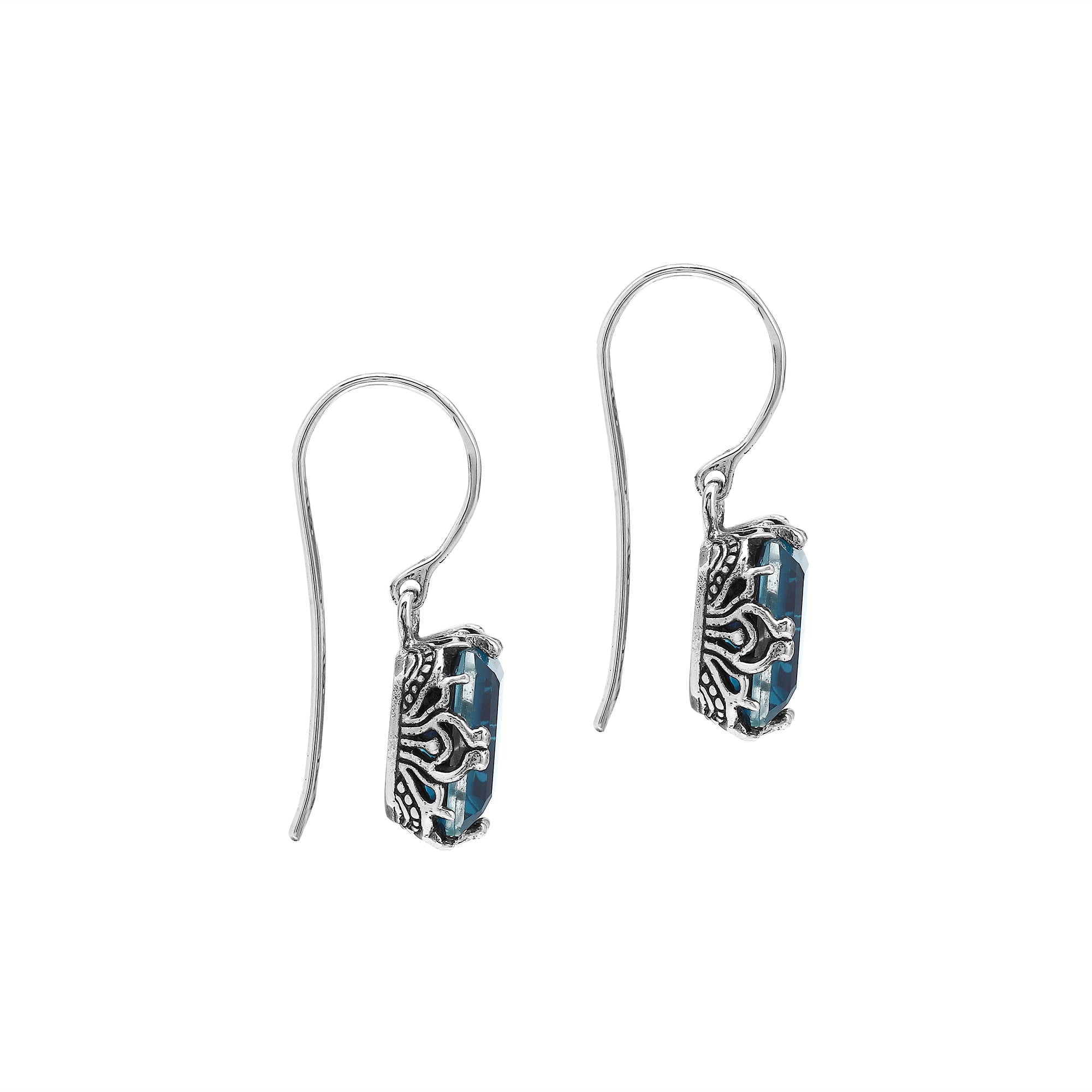 AE-8106-LBT Sterling Silver Earring With London Blue Topaz Q.