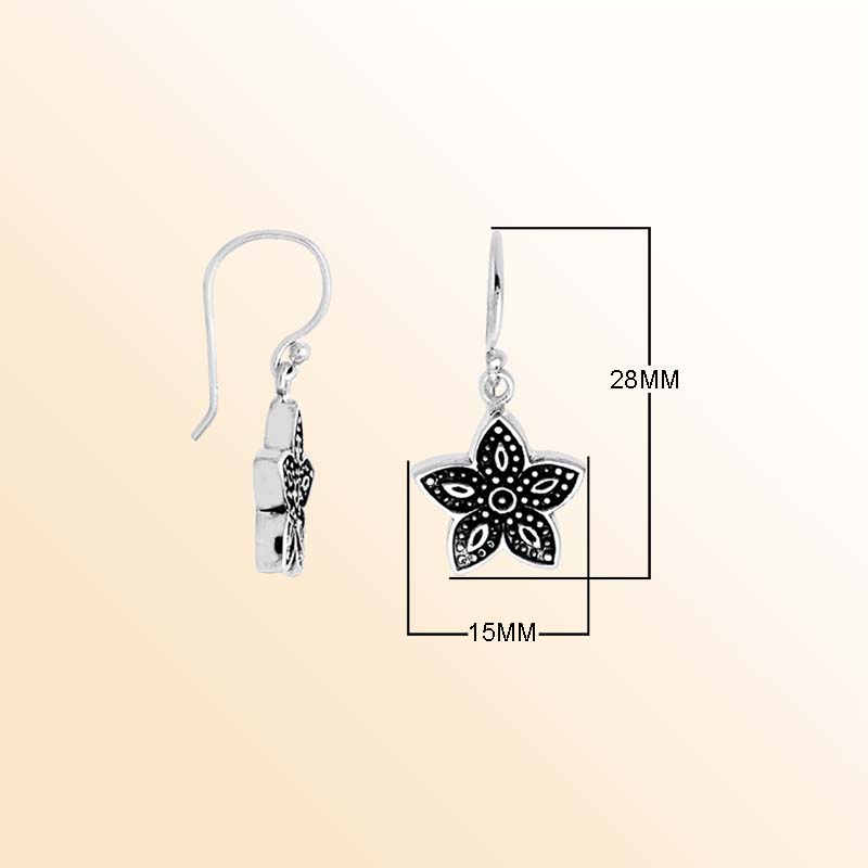 Handcrafted Silver Overlay Over Copper Oxidized Floral Charm Dangle Earrings