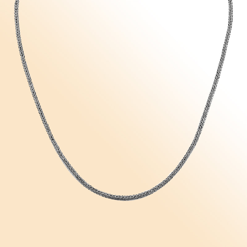 Handmade sterling silver 2.5mm Balinese chain necklace with hook clasp