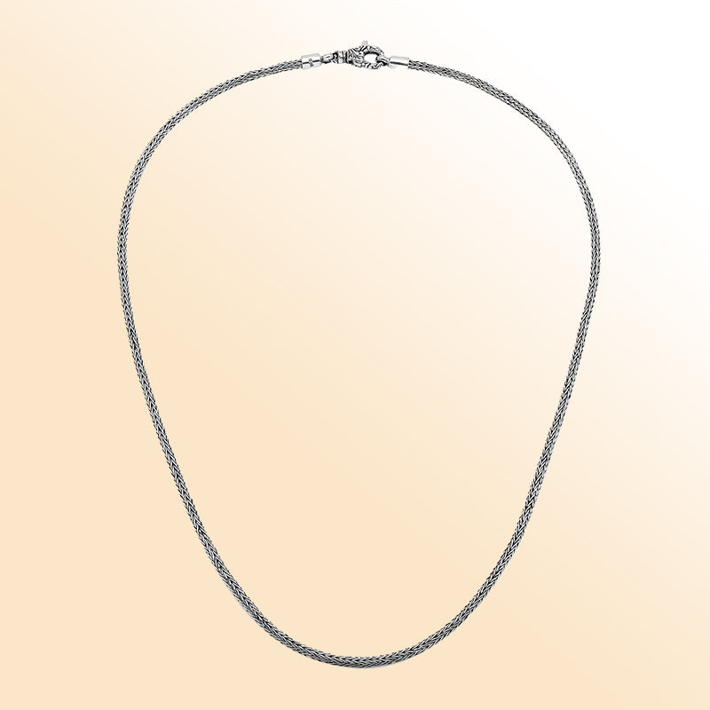 Handmade sterling silver 2.5mm Balinese chain necklace with hook clasp