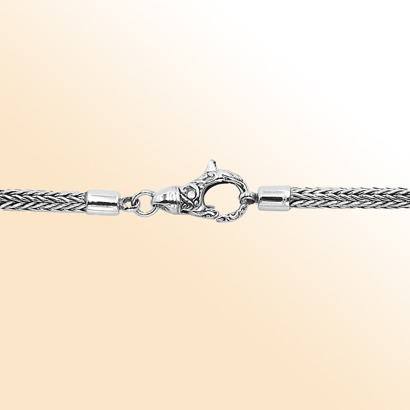 Handmade sterling silver 4MM chain necklace, Bali artisan jewelry