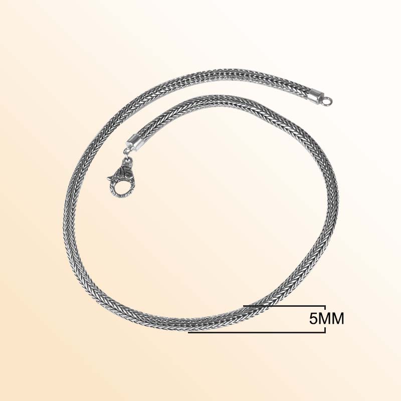 Handmade sterling silver 5MM chain necklace, Bali artisan jewelry