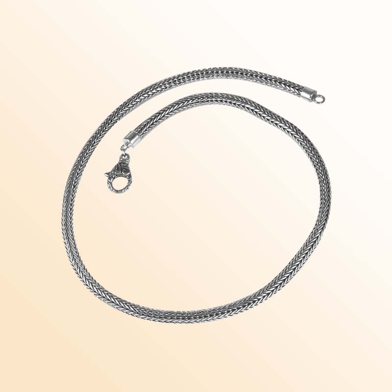 Handmade sterling silver 5MM chain necklace, Bali artisan jewelry