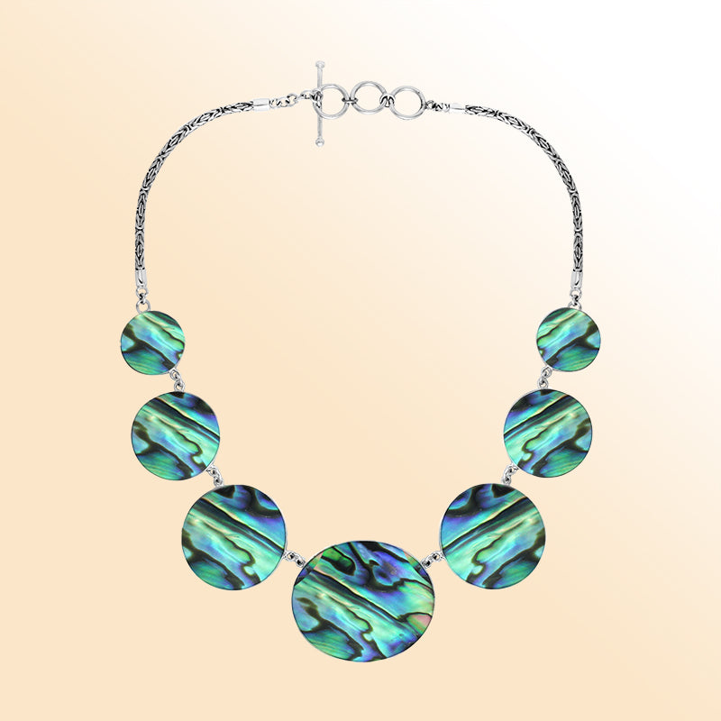 AN-1007-AB Sterling Silver Necklace With Abalone Shell Jewelry Bali Designs Inc 