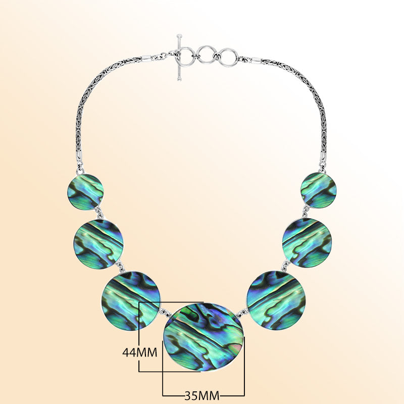 AN-1007-AB Sterling Silver Necklace With Abalone Shell Jewelry Bali Designs Inc 