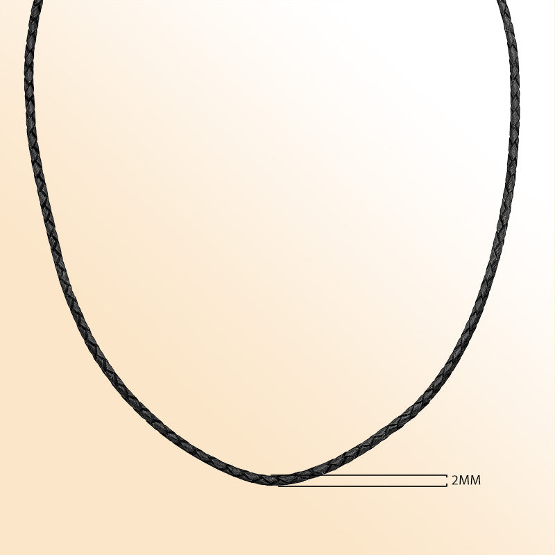AN-1109-LT-BLK-16" Bali Hand Crafted Sterling Silver Neckles With Black Leather Jewelry Bali Designs Inc 