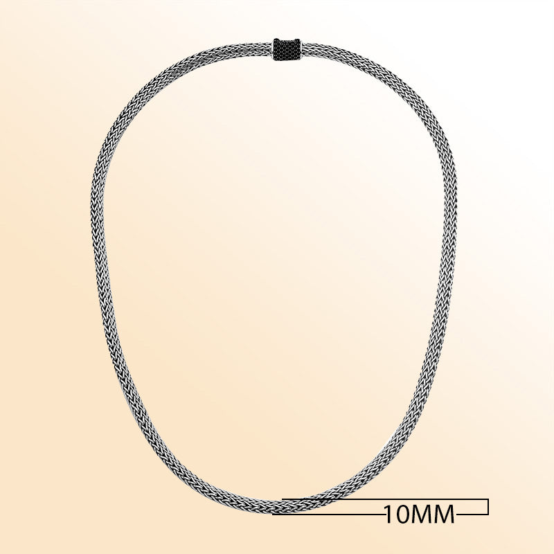 AN-1122-CZB-16" Sterling Silver Necklace With Black Cubic Zirconia Jewelry Bali Designs Inc 