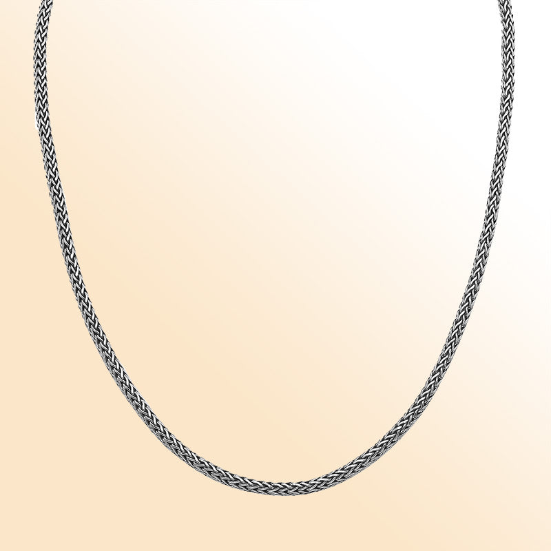 AN-1122-CZW-16" Sterling Silver Necklace With White Cubic Zirconia Jewelry Bali Designs Inc 