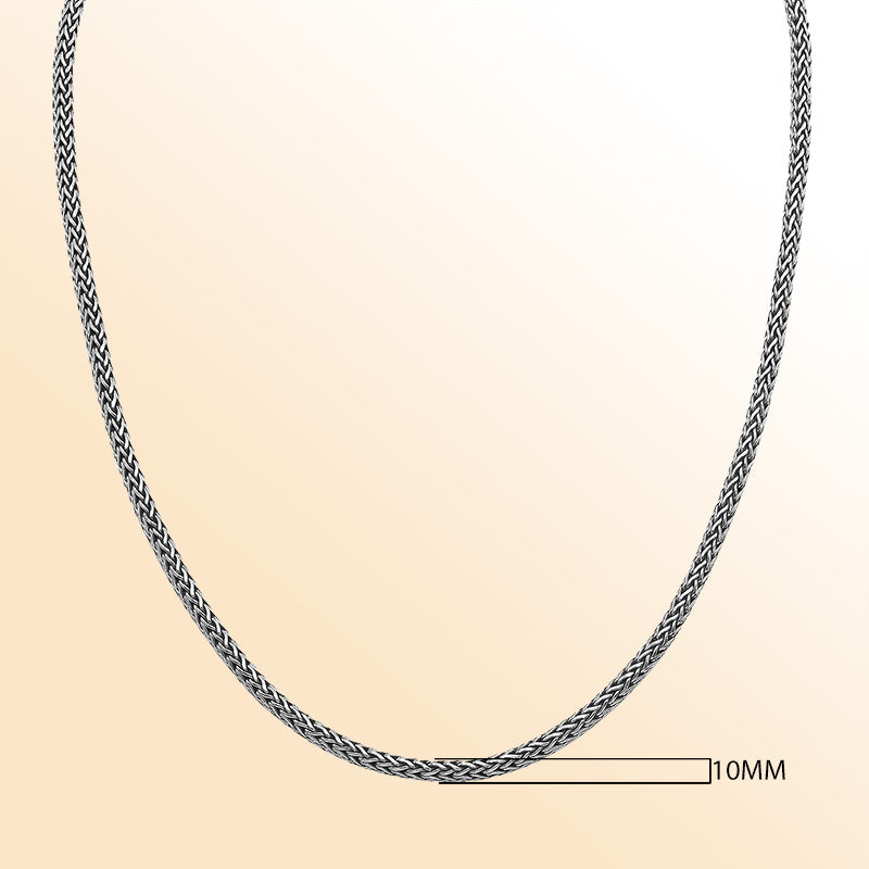 AN-1122-EM-16" Sterling Silver Necklace With Emerald Q. Jewelry Bali Designs Inc 